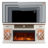 Electric Fireplace TV Stand With Glass Door Storage Cabinet, 70" (91358627)