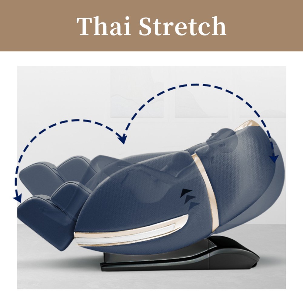 Luxury Electric Leather Heated Back Calf Massage Chair With 3D AI Voice And Shoulder Positioning