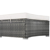Elegant Beige Circular Rattan Patio Sofa Set With Tempered Glass Coffee Table And 6 Pillows
