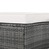 Elegant Beige Circular Rattan Patio Sofa Set With Tempered Glass Coffee Table And 6 Pillows