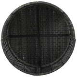 Elegant Beige Circular Rattan Patio Sofa Set With Tempered Glass Coffee Table And 6 Pillows