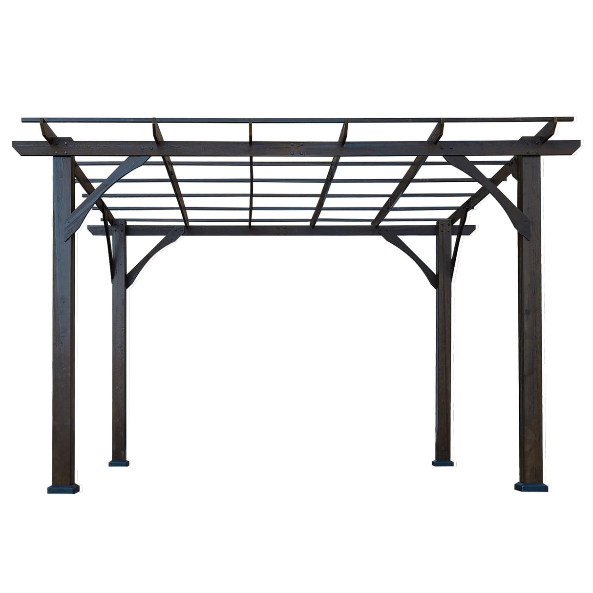 [10x12FT] Premium Outdoor Brown Cedar Wood Pergola For Spacious Patios