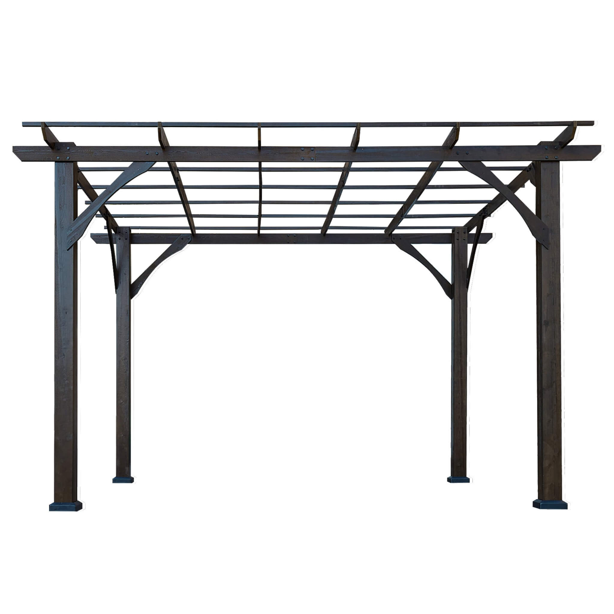 [10x12FT] Premium Outdoor Brown Cedar Wood Pergola For Spacious Patios