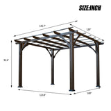 [10x12FT] Premium Outdoor Brown Cedar Wood Pergola For Spacious Patios