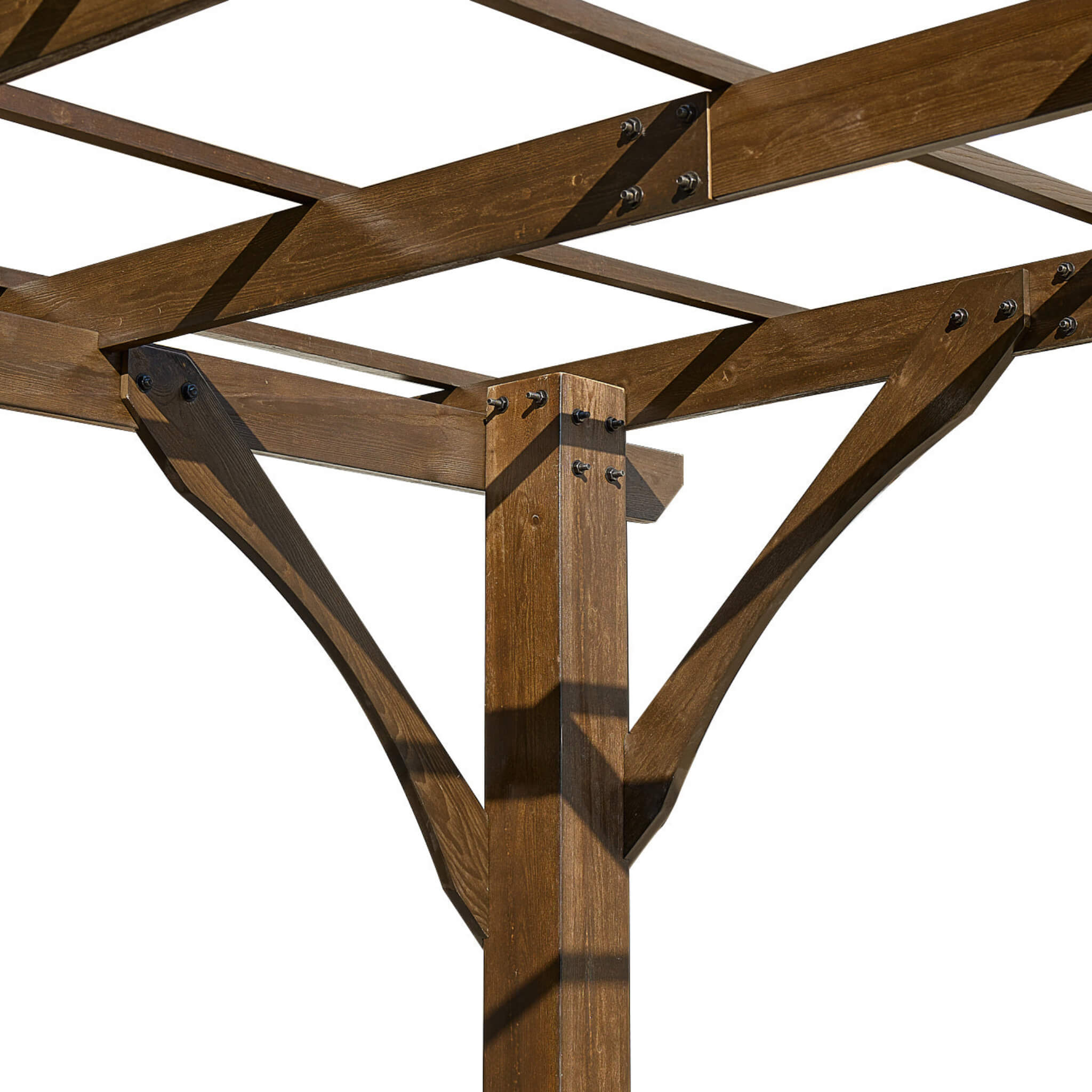 [10x12FT] Premium Outdoor Brown Cedar Wood Pergola For Spacious Patios