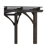 [10x12FT] Premium Outdoor Brown Cedar Wood Pergola For Spacious Patios
