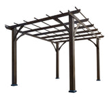 [10x12FT] Premium Outdoor Brown Cedar Wood Pergola For Spacious Patios
