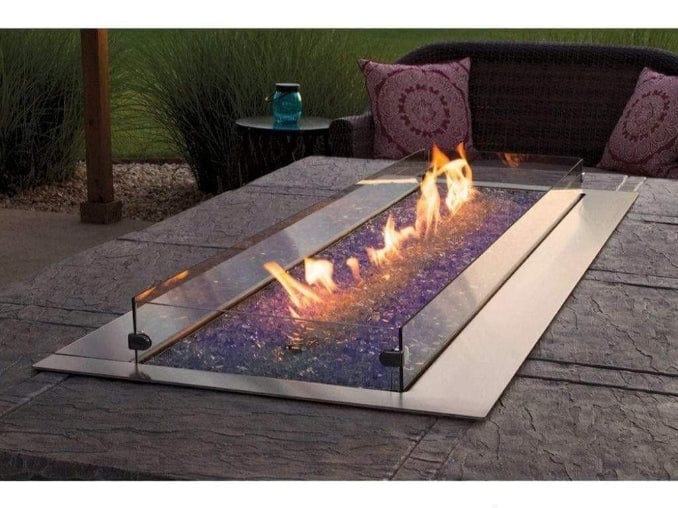 American Hearth 48-inch Multicolor LED Carol Rose Linear Fire Pit OL48TP18