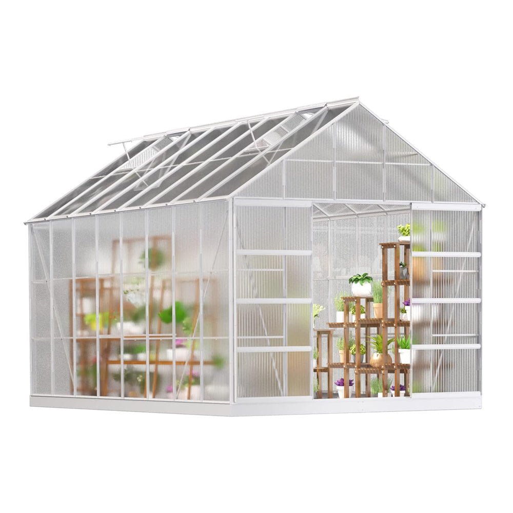 [10x16FT] Extra Large Heavy Duty Backyard Polycarbonate Aluminum Greenhouse With Sliding Doors And Vents
