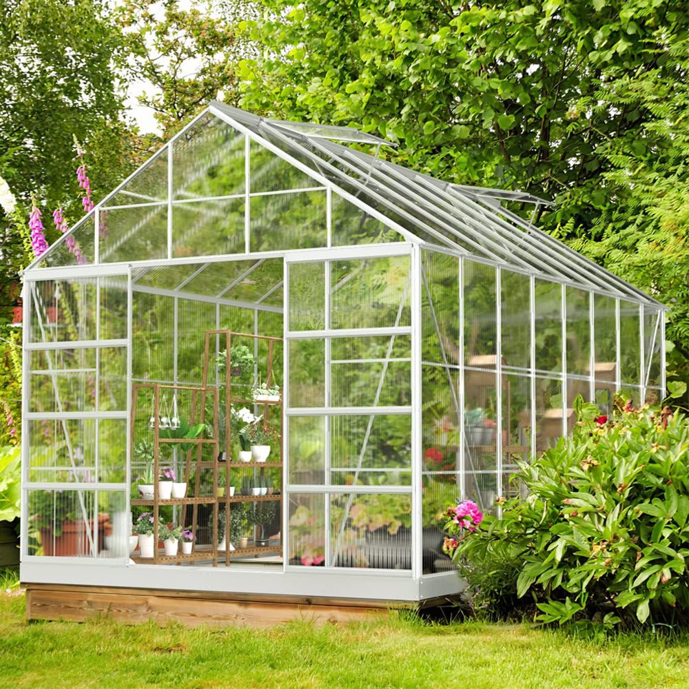 [10x16FT] Extra Large Heavy Duty Backyard Polycarbonate Aluminum Greenhouse With Sliding Doors And Vents