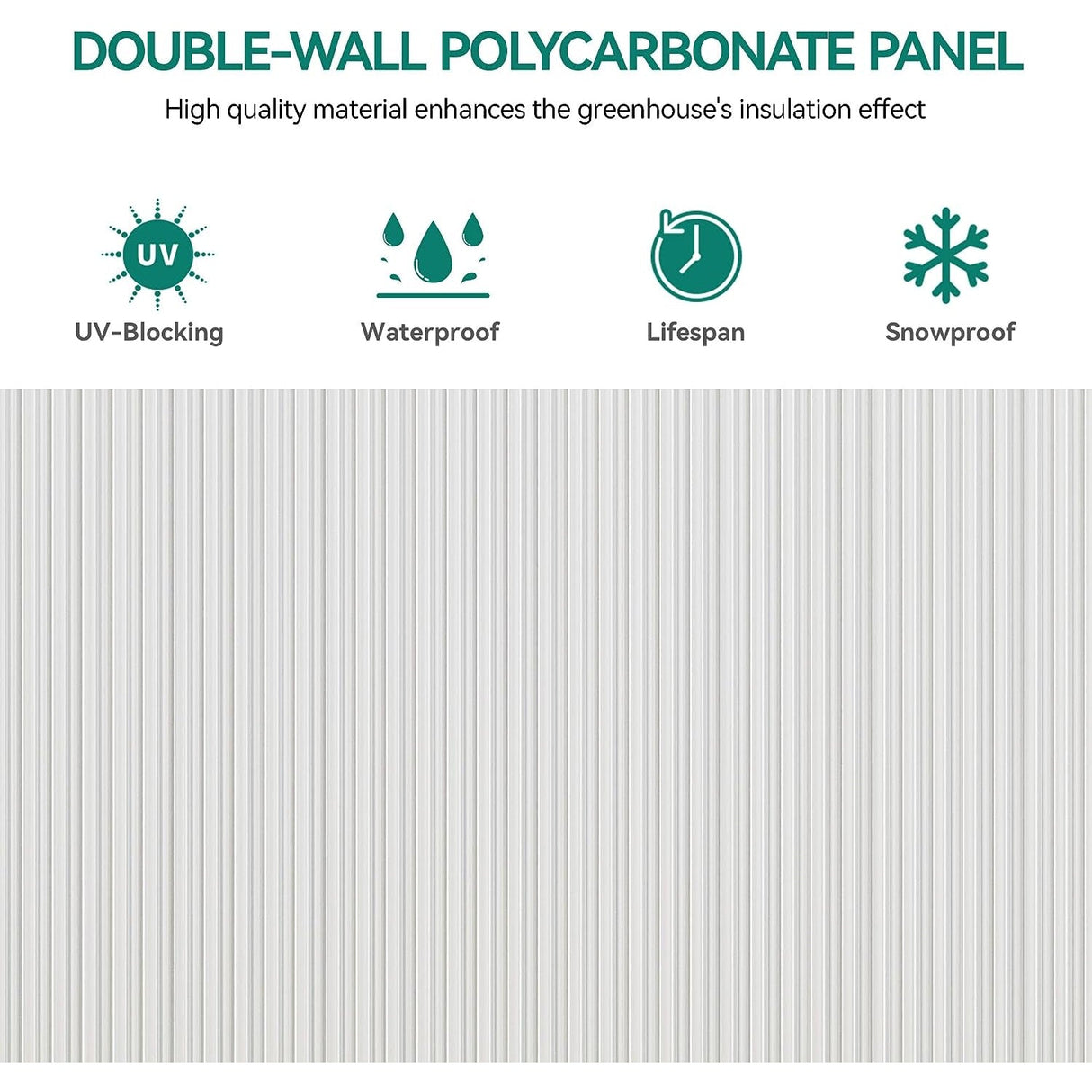 [10x12FT] Extra Large Heavy Duty Polycarbonate Aluminum Greenhouse With Sliding Doors And Vents (92574183)