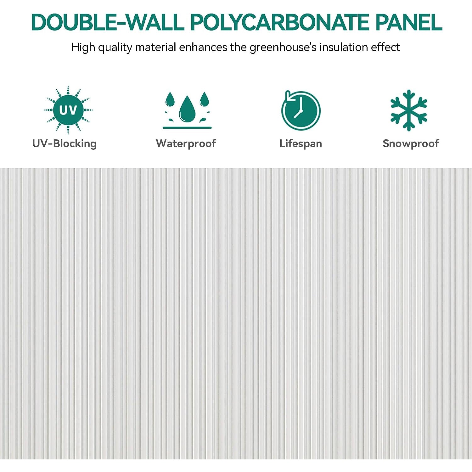 [10x12FT] Extra Large Heavy Duty Polycarbonate Aluminum Greenhouse With Sliding Doors And Vents (92574183)