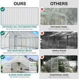 [10x12FT] Extra Large Heavy Duty Polycarbonate Aluminum Greenhouse With Sliding Doors And Vents (92574183)