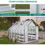 [10x12FT] Extra Large Heavy Duty Polycarbonate Aluminum Greenhouse With Sliding Doors And Vents (92574183)