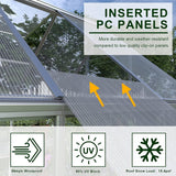 [06x16FT] Extra Large Outdoor Polycarbonate Aluminum Walk-In Greenhouse With Lockable Hinged Door (93148572)