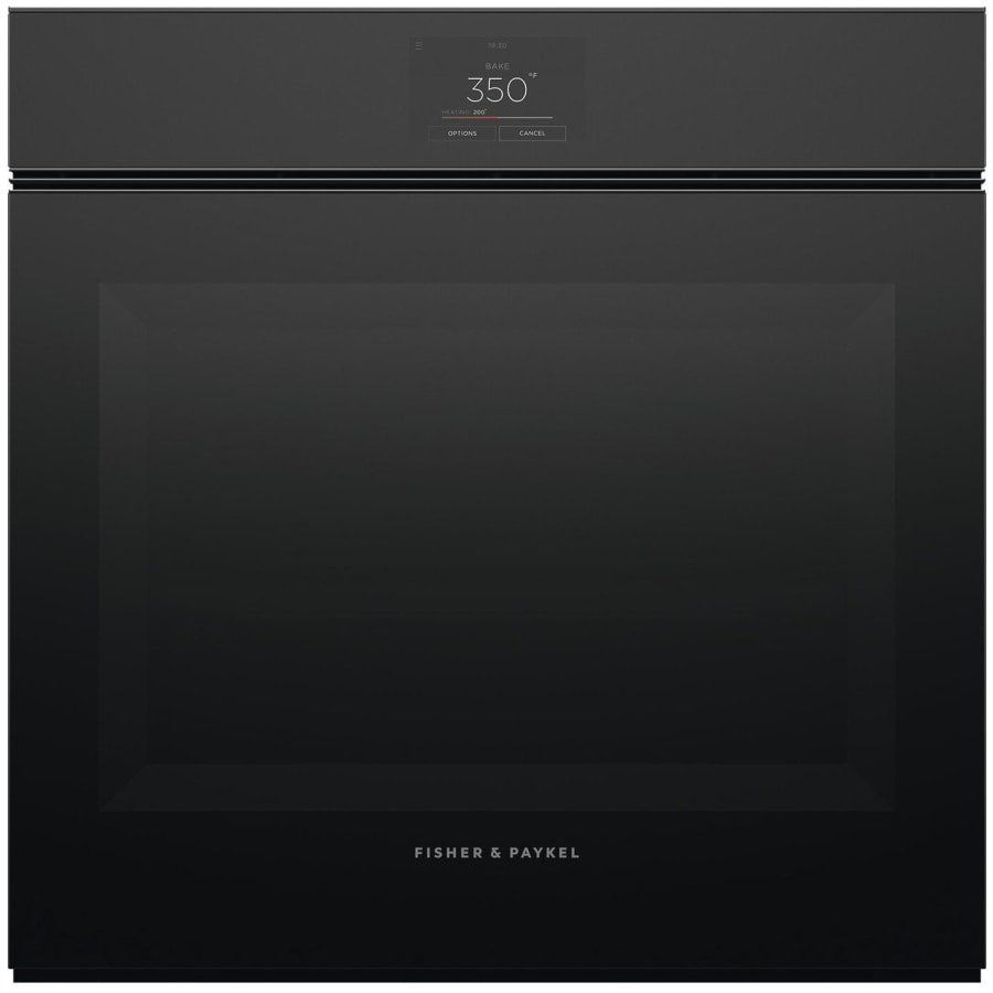 Fisher & Paykel 24" Series 9 Minimal Handleless Self-Cleaning Oven, Black Glass – OB24SMPTNB1