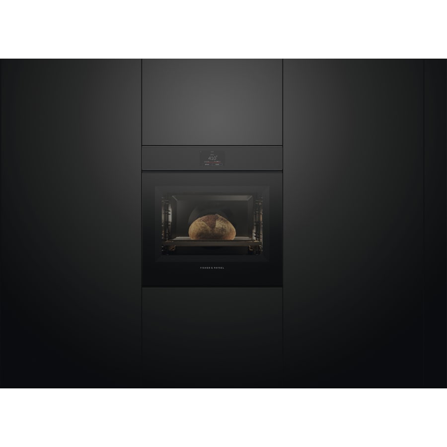 Fisher & Paykel 24" Series 9 Minimal Handleless Self-Cleaning Oven, Black Glass – OB24SMPTNB1