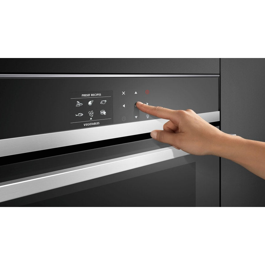 Fisher & Paykel 24" Series 9 Contemporary Compact Convection Speed Oven, Black Glass – OM24NDB1