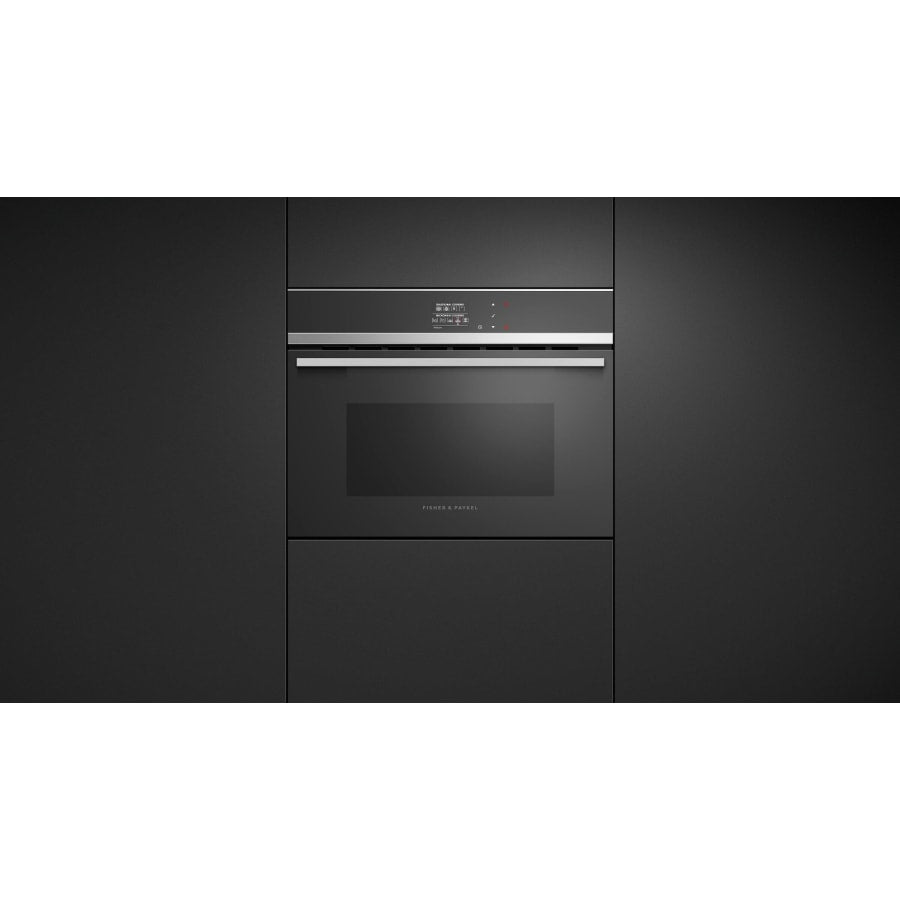 Fisher & Paykel 24" Series 9 Contemporary Compact Convection Speed Oven, Black Glass – OM24NDB1