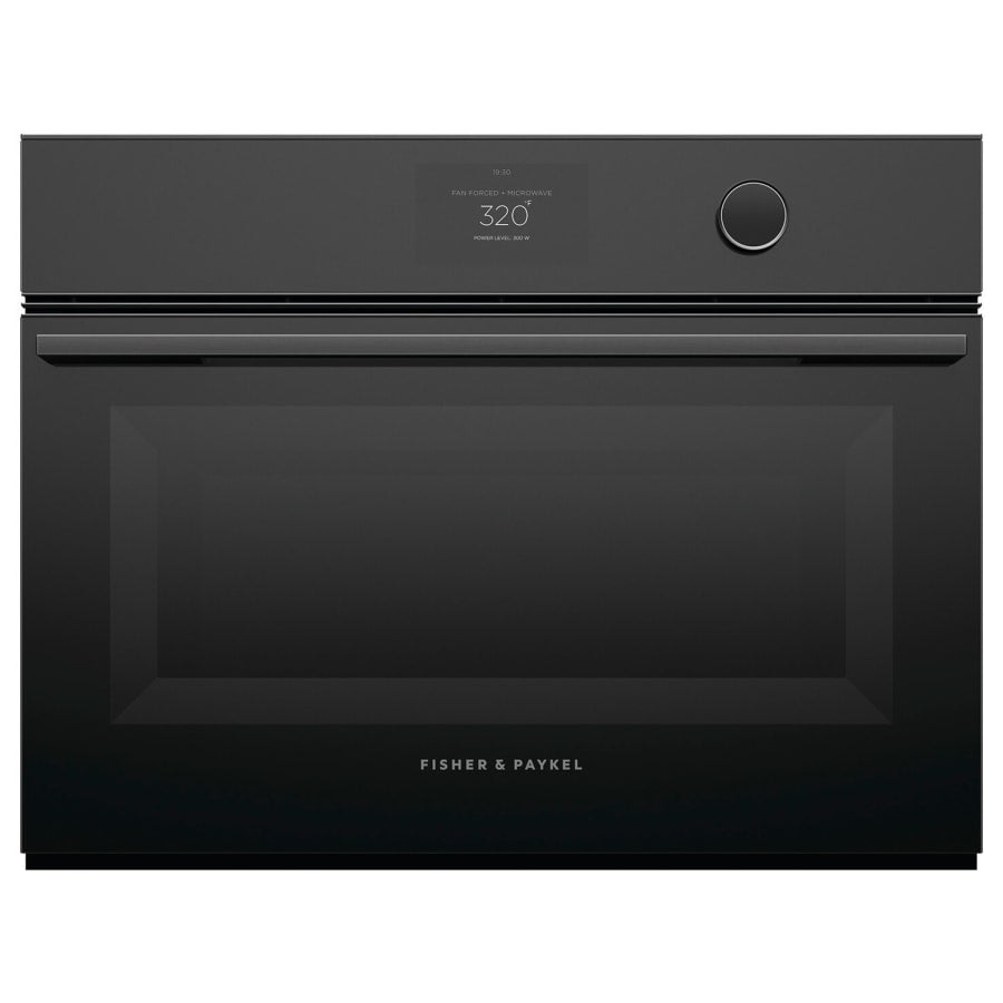 Fisher & Paykel 24" Series 9 Minimal Compact Convection Speed Oven, Black Glass – OM24NMTDB1