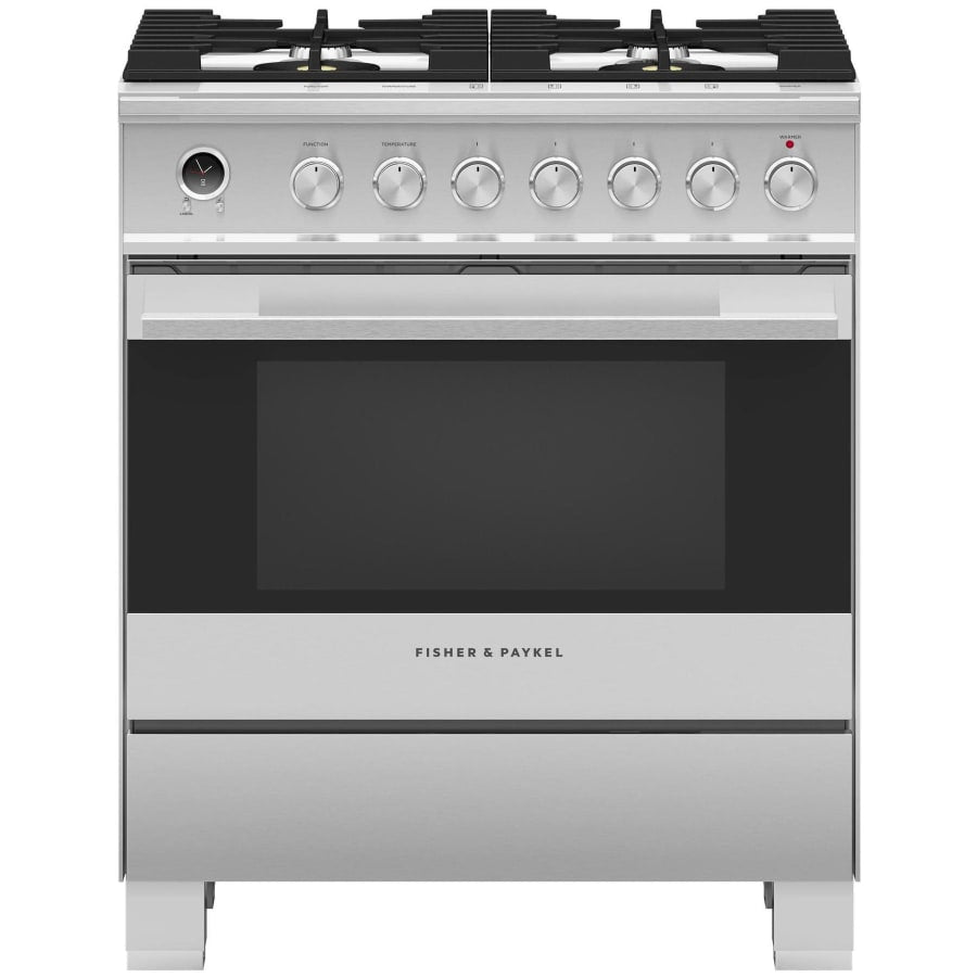 Fisher & Paykel 30" Series 9 Contemporary Dual Fuel Range, 4 Burner – OR30SDG6X1