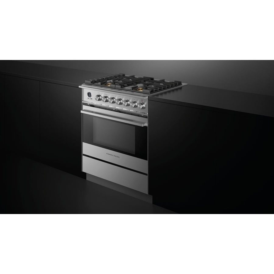 Fisher & Paykel 30" Series 9 Contemporary Dual Fuel Range, 4 Burner – OR30SDG6X1