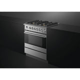 Fisher & Paykel 30" Series 9 Contemporary Dual Fuel Range, 4 Burner – OR30SDG6X1