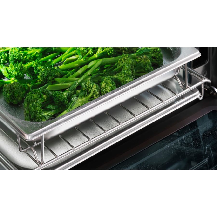 Fisher & Paykel 24" Series 9 Contemporary Compact Combi-Steam Oven, Black Glass and Stainless Steel – OS24NDB1