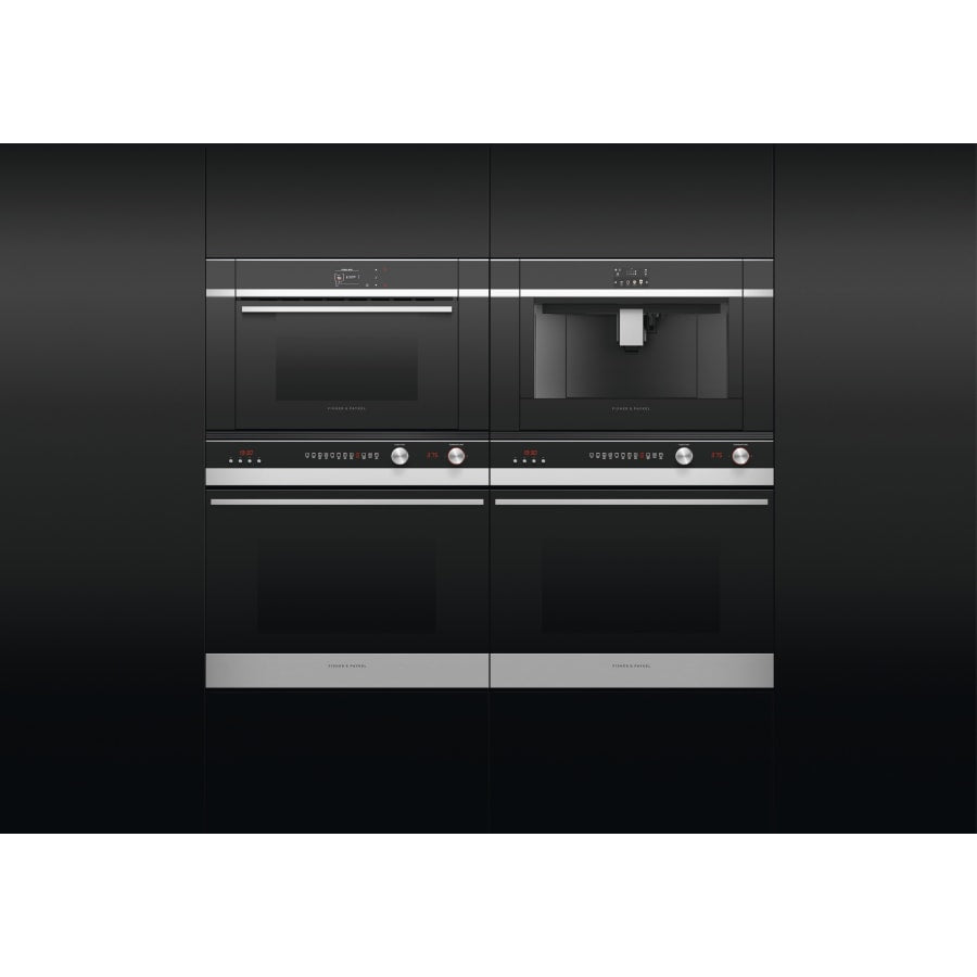 Fisher & Paykel 24" Series 9 Contemporary Compact Combi-Steam Oven, Black Glass and Stainless Steel – OS24NDB1