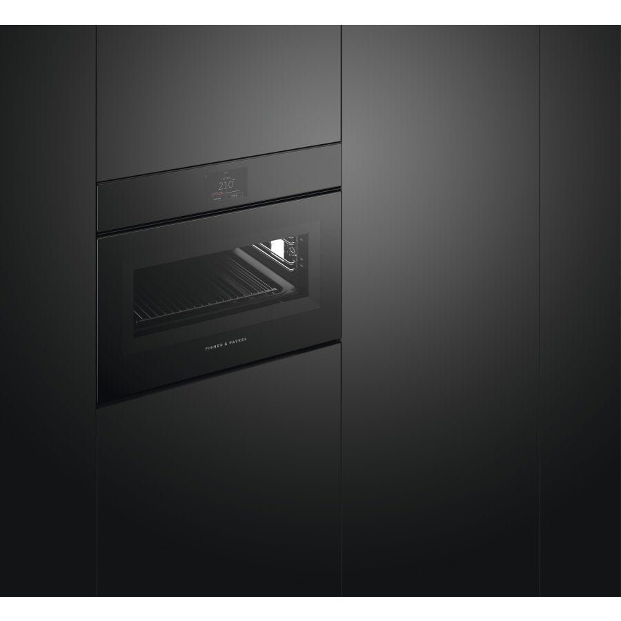 Fisher & Paykel 24" Series 9 Minimal Handleless Compact Combi-Steam Oven, Black Glass – OS24NMTNB1