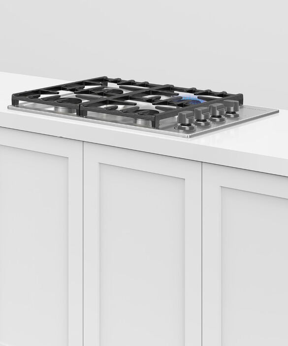 Fisher & Paykel 30" Series 7, 4‑Burner Gas Cooktop, Natural Gas, Professional Stainless Steel – CDV3‑304‑N