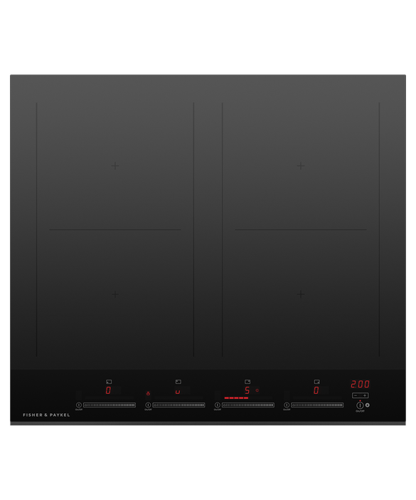 Fisher & Paykel 24" Series 7 4-Zone Induction Cooktop, SmartZone, Black Glass – CI244DTB4