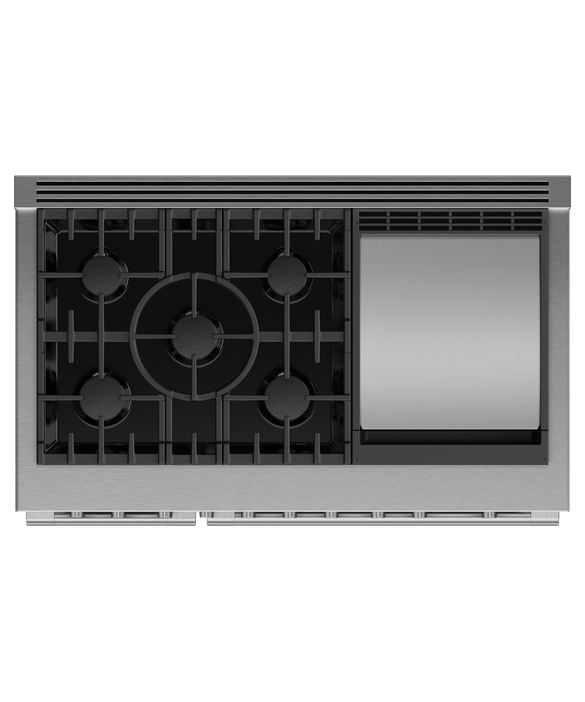 Fisher & Paykel 48" Series 7 Professional Gas Range, 5 Burner with Griddle – RGV3-485GD-N