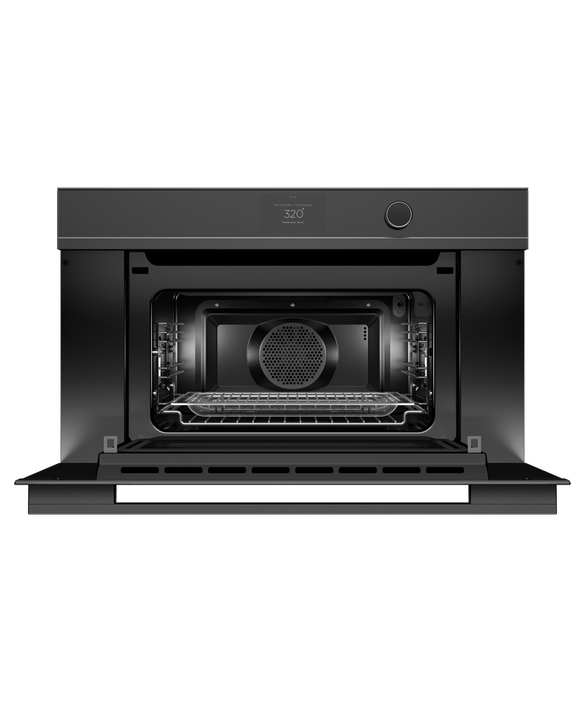 Fisher & Paykel 30" Series 9 Minimal Compact Convection Speed Oven, Black Glass – OM30NDTDB1