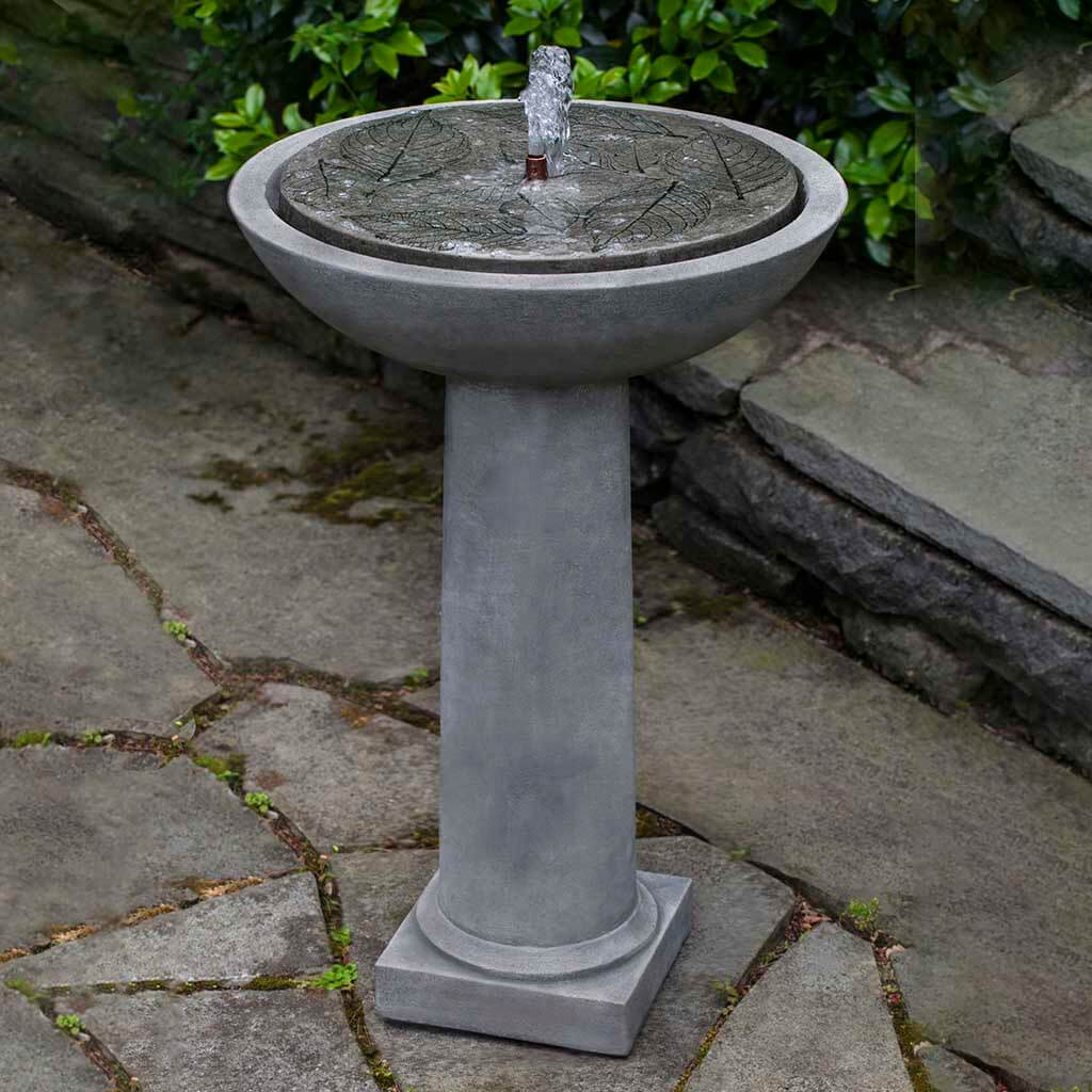 Campania Hydrangea Leaves Birdbath Fountain - FT-248