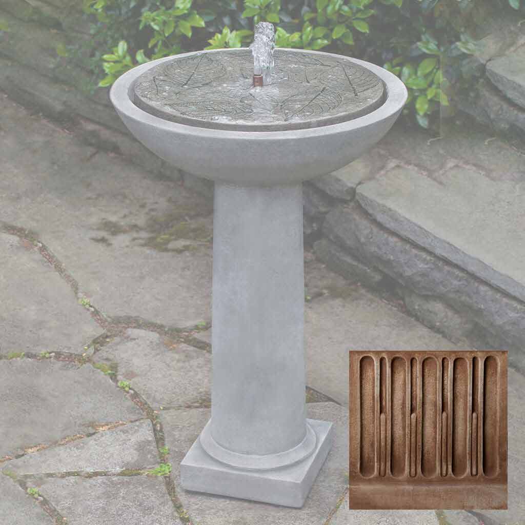 Campania Hydrangea Leaves Birdbath Fountain - FT-248