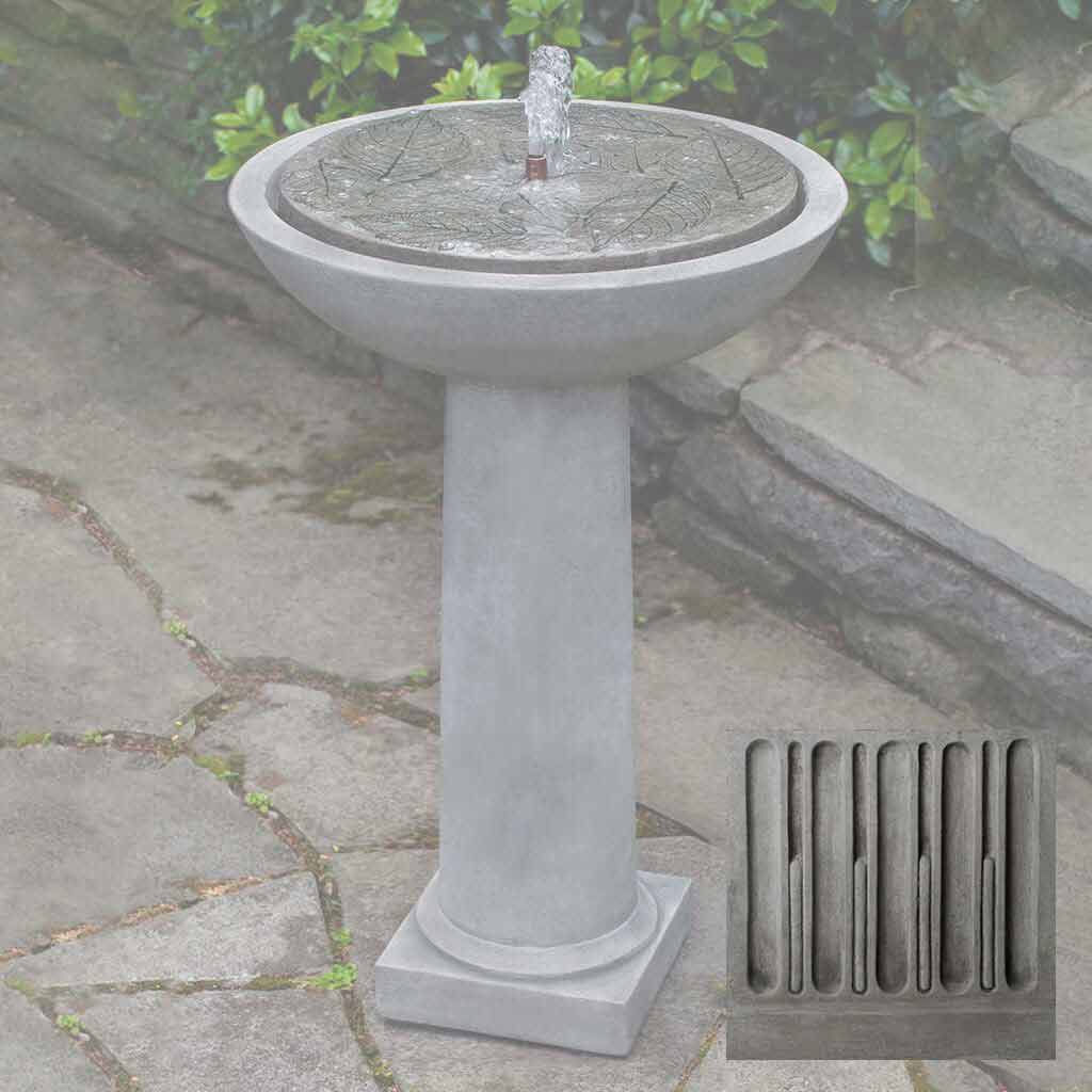 Campania Hydrangea Leaves Birdbath Fountain - FT-248