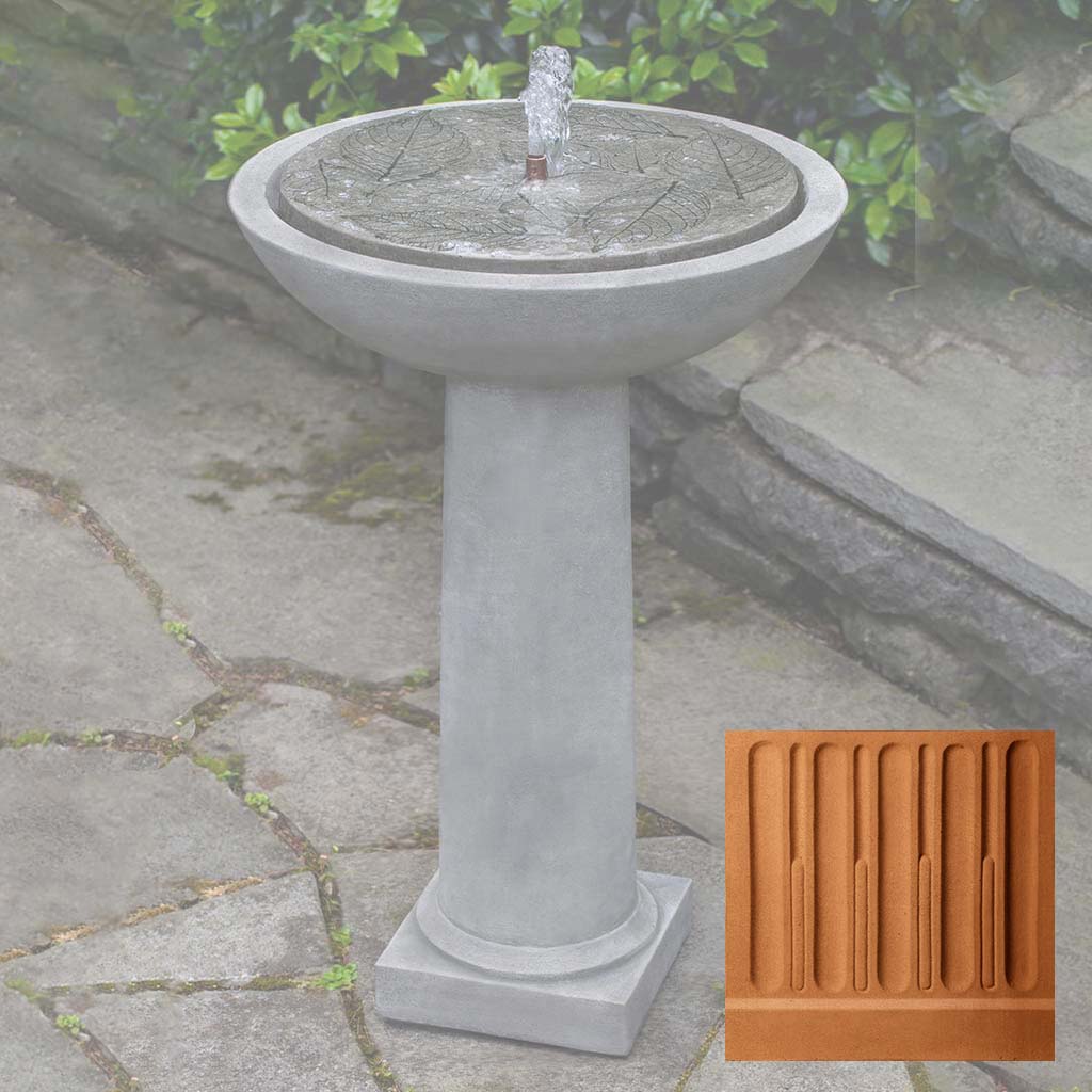 Campania Hydrangea Leaves Birdbath Fountain - FT-248