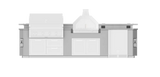 Hestan 12"Foot, With Grill, Outdoor Living Suite with Campania Pizza Oven™ and Bar (SS Countertop) - GESSBC12