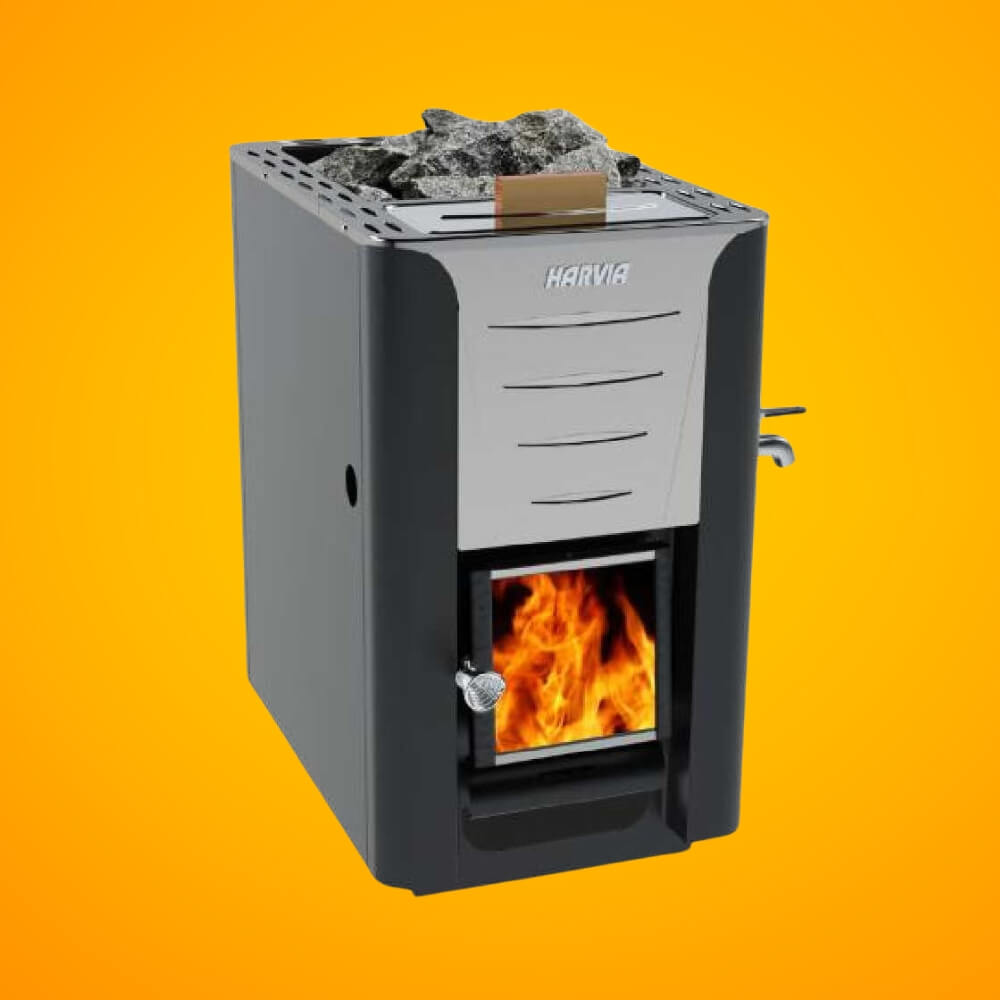 Harvia 20 ES PRO Wood Sauna Stove With Water Tank & Stauna Stones, 24.1KW [WK200ES] (SAK48251)