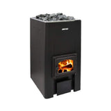 Harvia 50 Black Floor Mount Wood-Burning Sauna Stove With Sauna Stones, 40KW [WK500] (SAK73164)