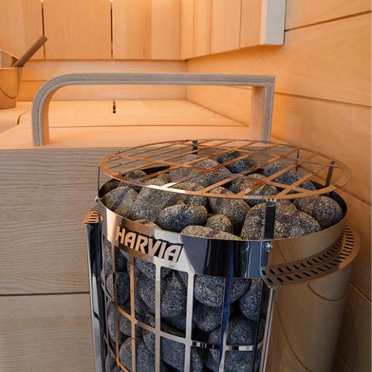 Harvia Cilindro Modern Steel Pillar Style Sauna Heater W/ Sauna Stones [PC60/80/90] (SAK84937)