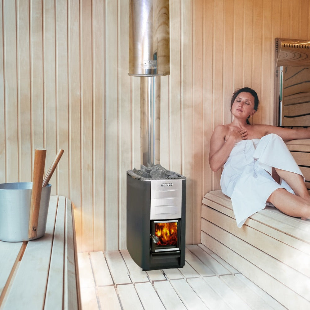 Harvia M3 Wood-Burning Sauna Heater & Chimney Kit, 16.5KW [WKM3] (SAK90867)