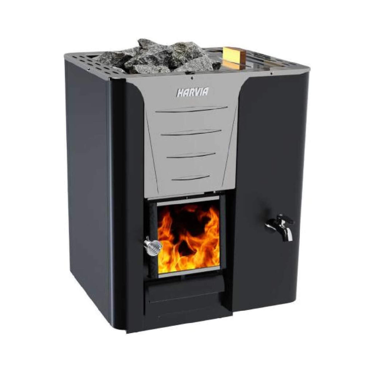 Harvia Pro 20 LS/RS Sauna Wood Stove With Water Tank & Sauna Stones, 24.1KW [WK200LS/RS] (SAK27456)