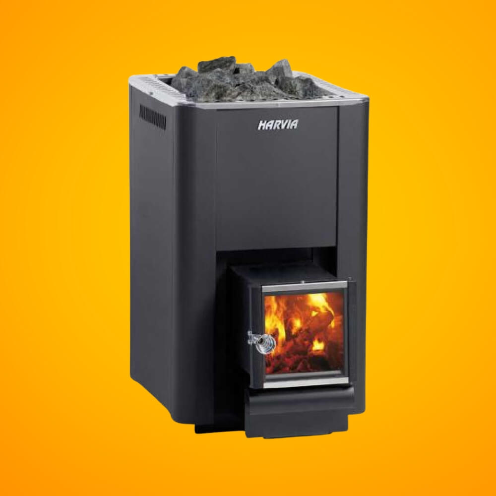 Harvia Pro 20 SL Wood Burning Sauna Stove With Exterior Feed & Sauna Stones, 24.1 KW [WK200SL] (SAK73985)