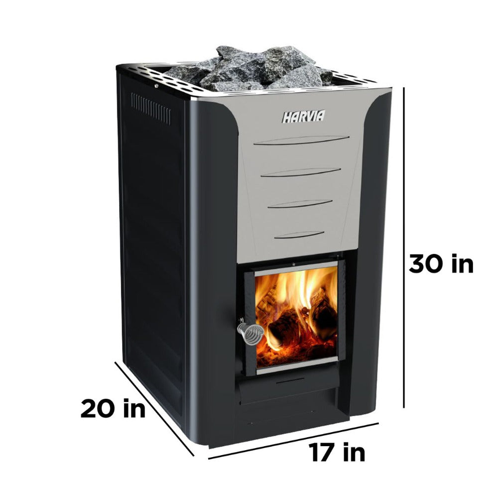 Harvia Pro 20 Premium Wood Burning Sauna Heater & Chimney Kit [WK200] (SAK15748)