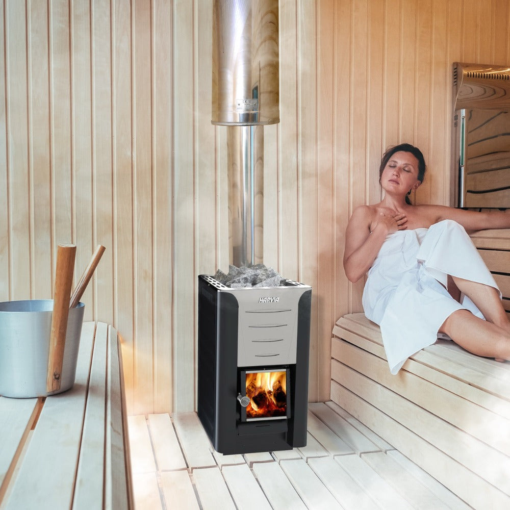 Harvia Pro 20 Premium Wood Burning Sauna Heater & Chimney Kit [WK200] (SAK15748)