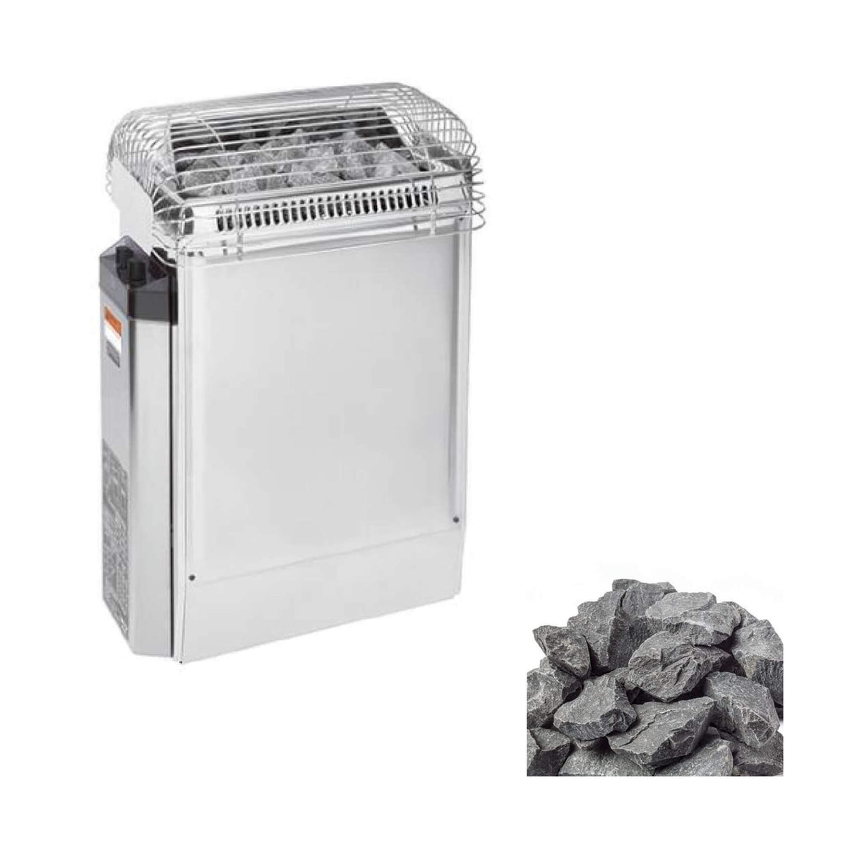 Harvia Topclass KV Stainless Steel Sauna Heater With Built-In Temperature Controls & Sauna Stones [JKV45/60/80] (SAK31695)