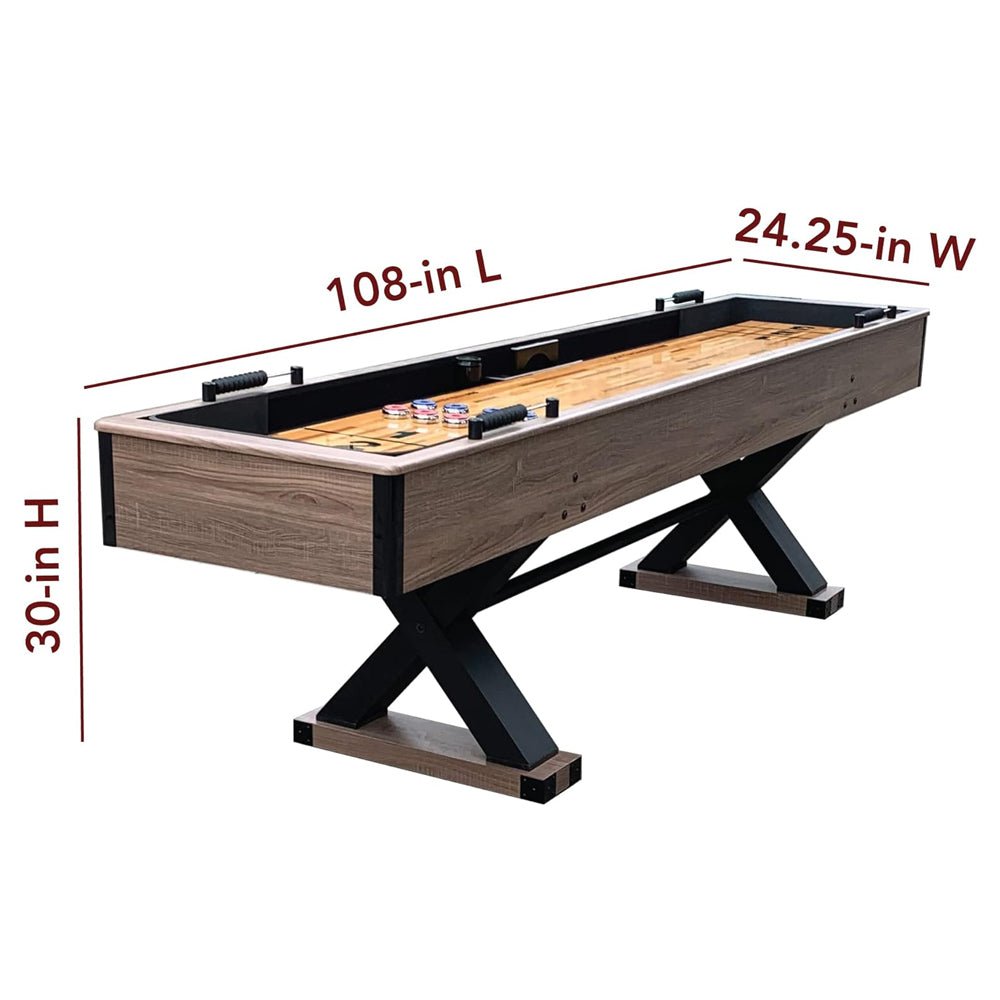 Hathaway Excalibur Rustic Shuffleboard Table With Leg Levelers, 9FT (96847512)