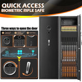 57" Heavy Duty Anti-Theft Fireproof Biometric Gun Rifle Pistol Safe For Home, 11-12 Guns (97253186)